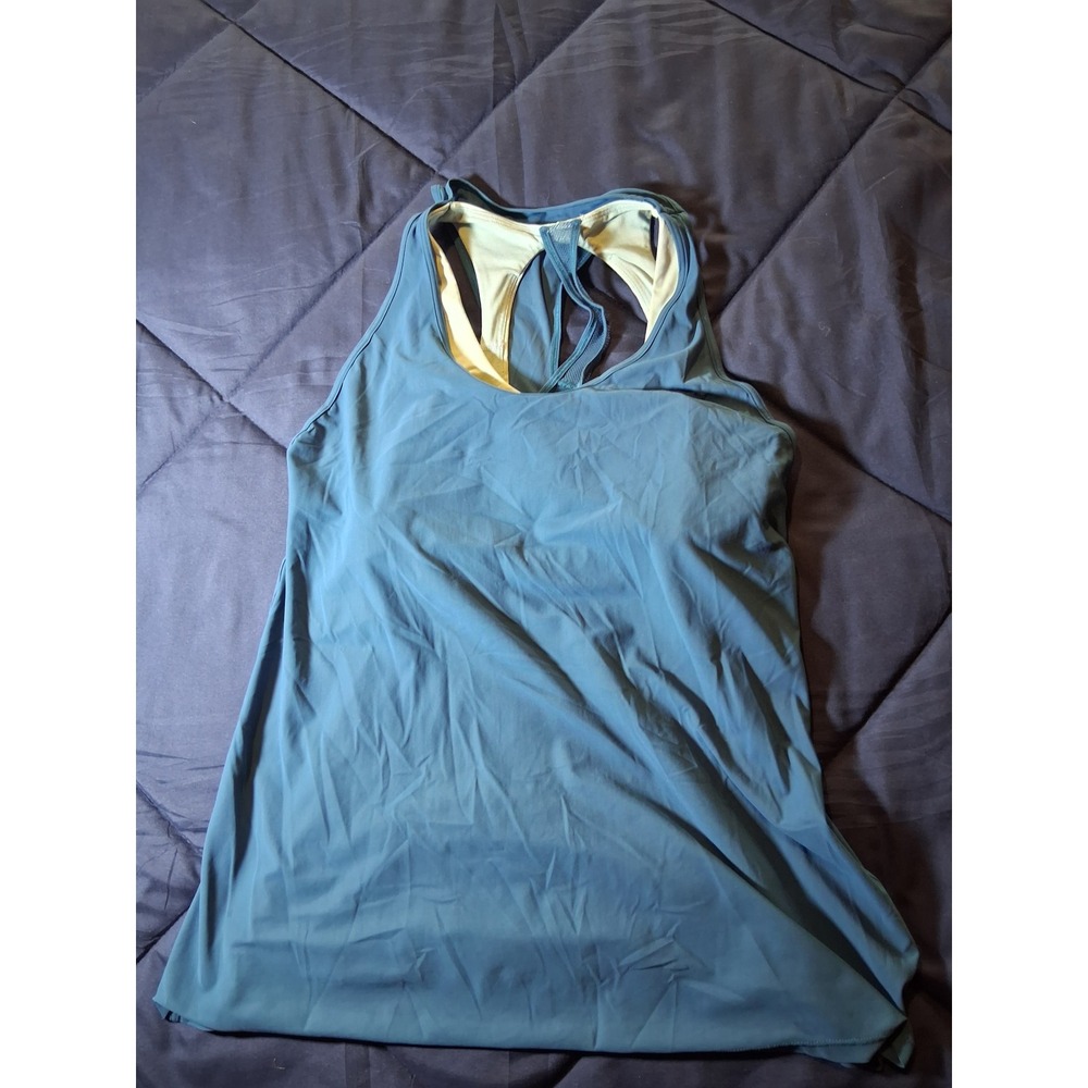 Lululemon Blue Racerback Athletic Tank‎ Top with Built-in Sports Bra Size 6
